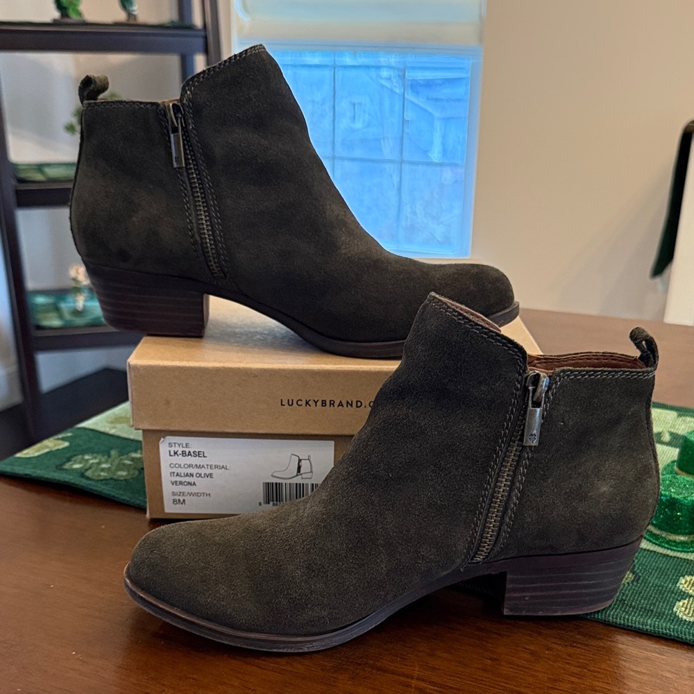 Lucky Brand Women's Dark Suede Ankle Booties